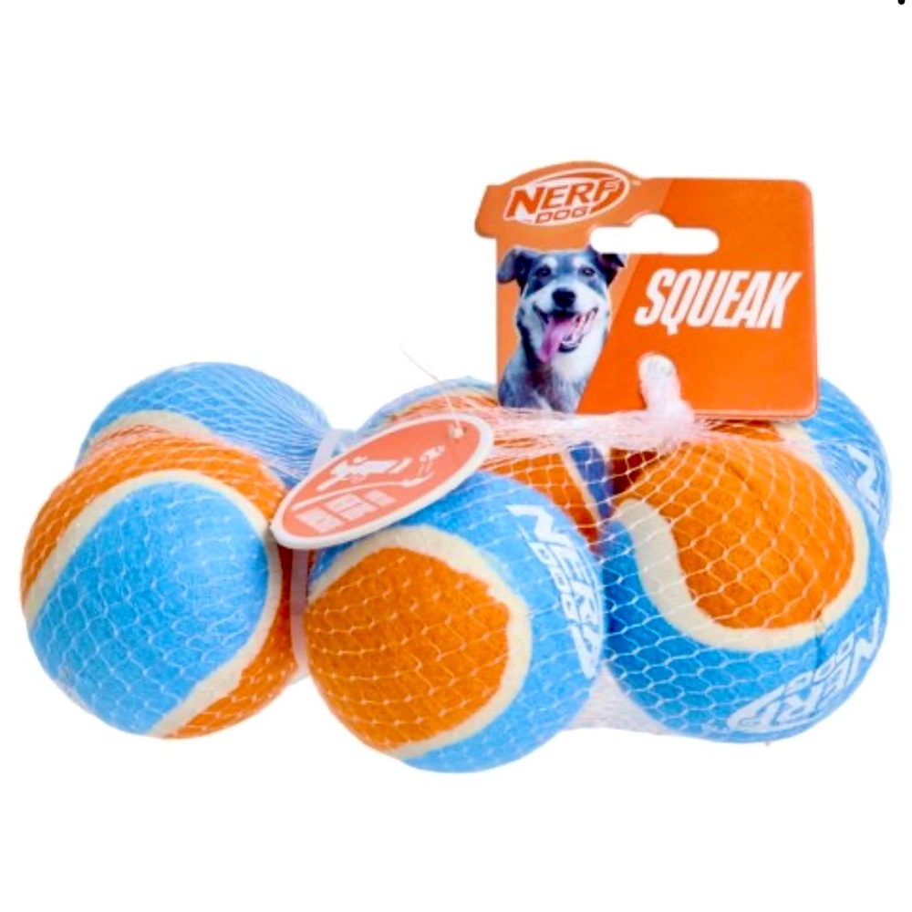 BUNDLE ME! 1 set of 6 Nerf squeaky tennis balls